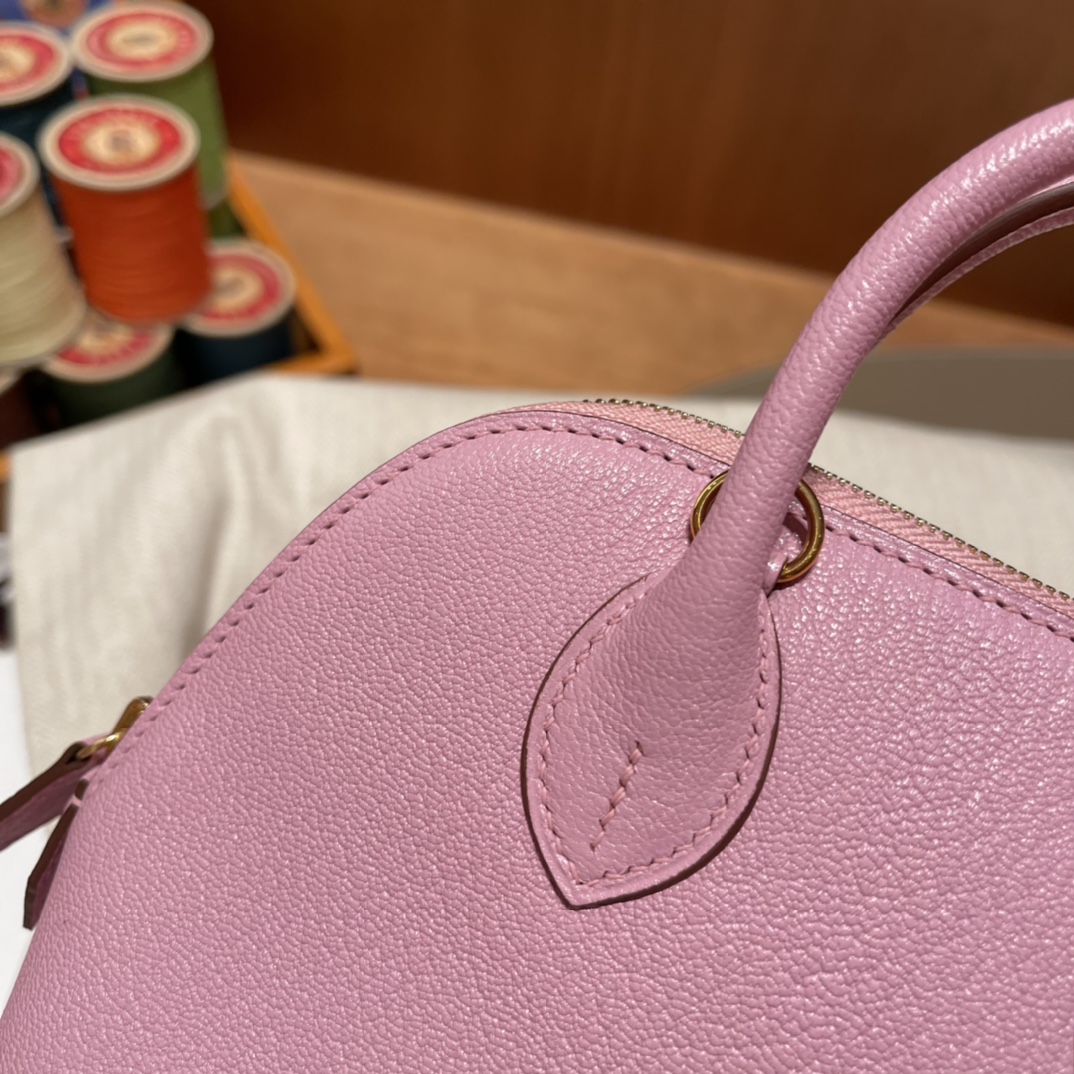 에르메스 미니 볼리드18 모브실브스트레 금장 염소가죽